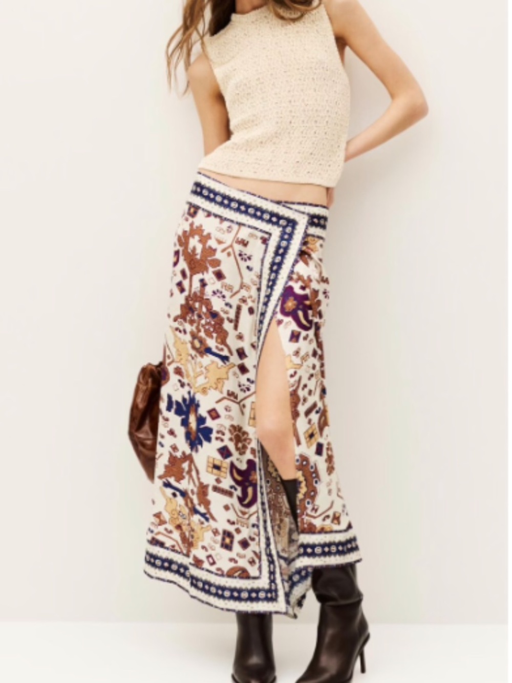Ba&sh Varper Midi Wrap Skirt Women's Size 36 Multicolored (I)